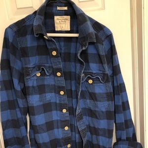 Large blue Abercrombie and Fitch flannel